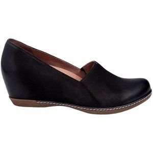 Dansko Liliana Leather Wedge Comfort Shoe, Black - Women's EU 39 / US 8.5
